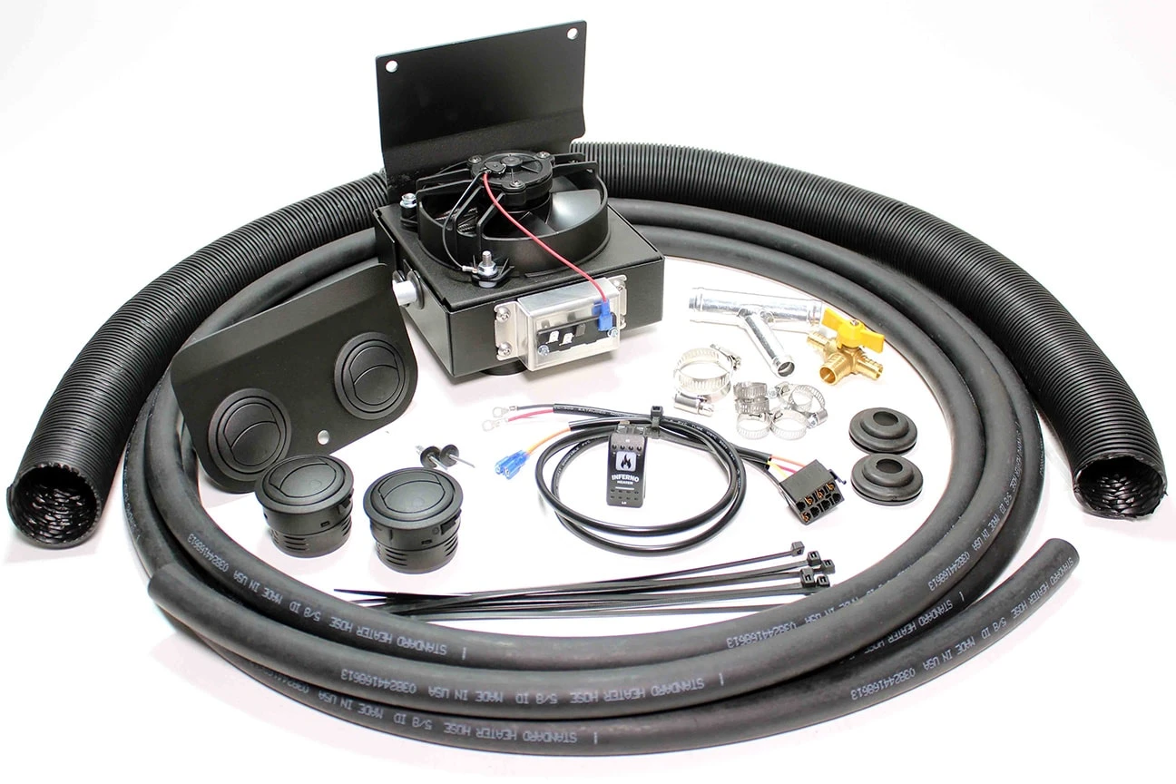 Inferno Cab Heaters Inferno Polaris RZR Turbo S Inferno Cab Heater Kit With Defrost - For Fitment With Glovebox Sub-woofer 2018 To 2020 - Image 7