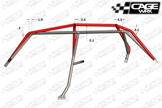 CageWRX Baja Spec Cage Kit - RZR XP4 1000/Turbo (2014-2018) - Image 7