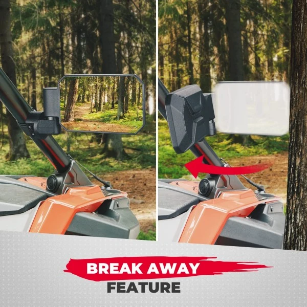 Kemimoto Universal UTV Side Adjustable Breakaway Mirrors - Image 3