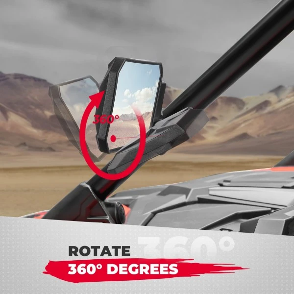 Kemimoto Universal UTV Side Adjustable Breakaway Mirrors - Image 4