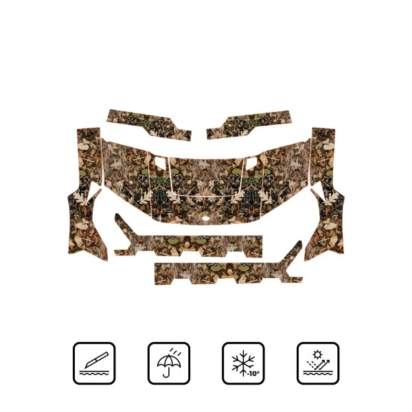 Kemimoto Polaris Ranger XP 1000/ Crew UTV Camo Wraps Graphics Kit - Light Green Leaves - Image 3
