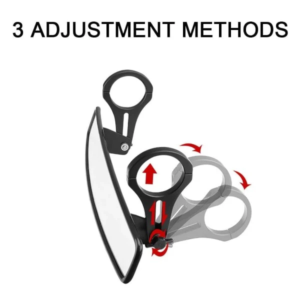 Kemimoto Universal Rear View Mirror With 2" Clamps - Image 2