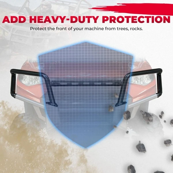 Kemimoto 2018-2023 Polaris Ranger Front Bumper, Front Brush Guard - Image 5