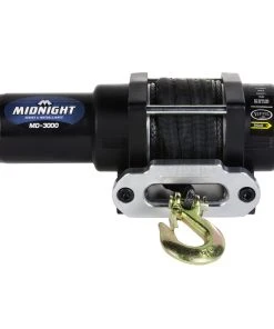 Viper Midnight 3000 Lb ATV UTV Winch Kit With 50 Feet BLACK Synthetic Rope
