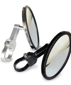 Axia Alloys 5" Round Convex Billet Arm Side Mirror Black (Requires 1 Bar Clamp Sold Separately)