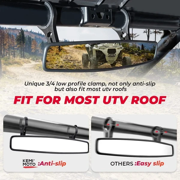 Kemimoto Universal Rear View Mirror For 1.75" Or 2" Roll Bar - Image 2