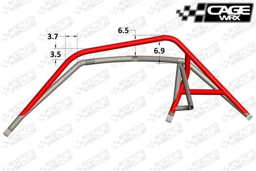 CageWRX Super Shorty Assembled Roll Cage - Polaris RZR RS1 - Image 9