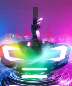 Kemimoto 1.6"-2" RGB LED Rear View Center Mirror With Bluetooth