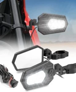 Kemimoto UTV Side Rear View Mirrors Fits 1.75" - 2" Roll Bar