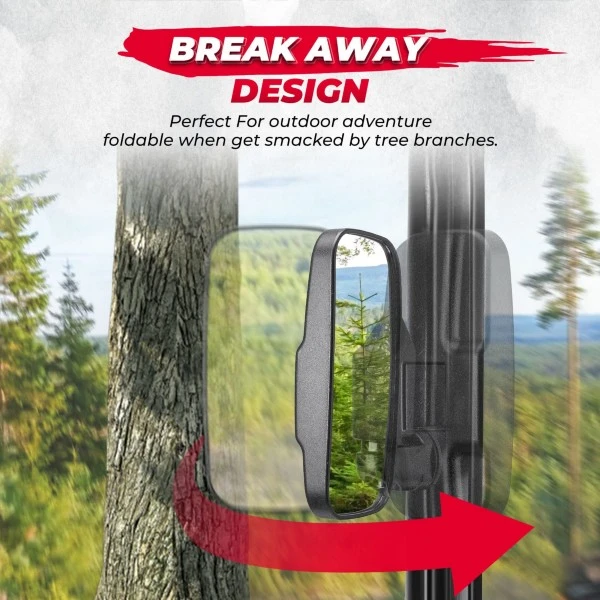 Kemimoto Polaris Ranger 500 570 900 1000 XP UTV Side Mirrors And Center Mirror Set - Image 3