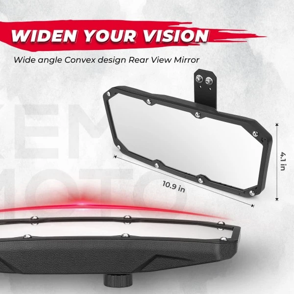 Kemimoto Polaris Ranger 500 570 900 1000 XP UTV Side Mirrors And Center Mirror Set - Image 5