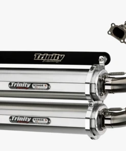 Trinity Racing Polaris XP 1000 Brushed Aluminum Full System Exhaust