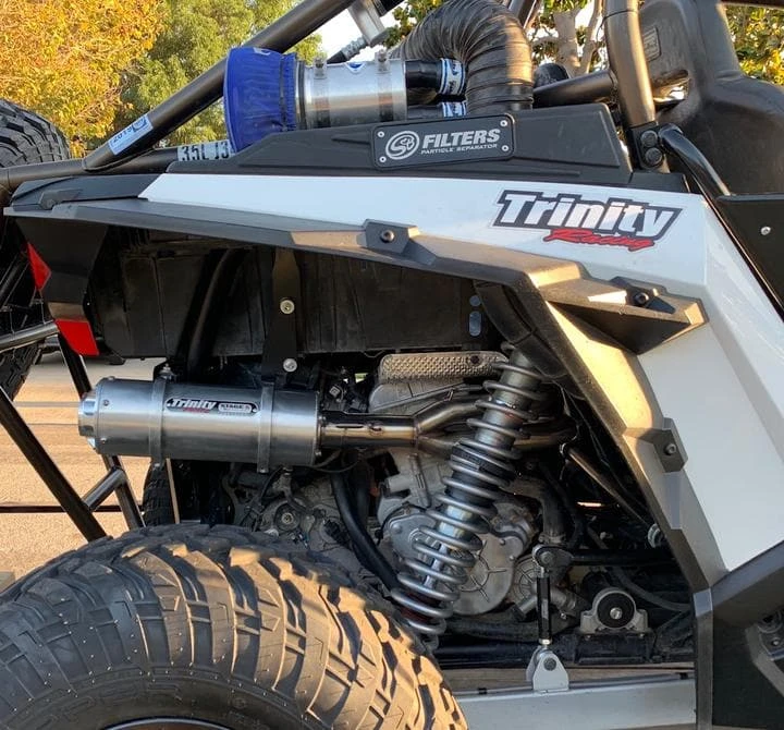 Trinity Racing RZR XP1000 Brushed Aluminum Stinger Exhaust - Image 2