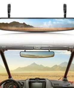 Kemimoto 15" UTV Race Convex Center Rearview Mirror With 3/4 1.75" Or 2" Clamps