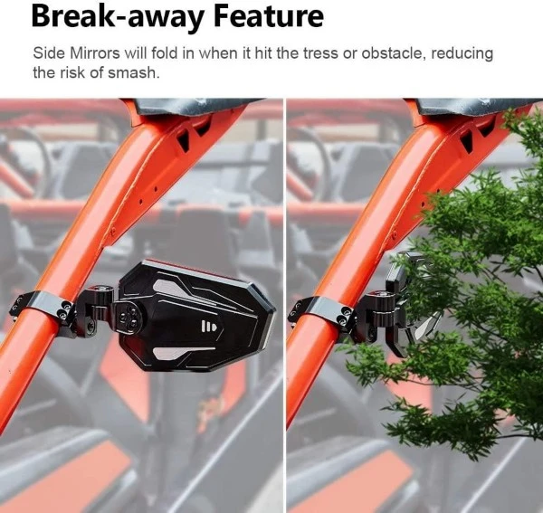 Kemimoto Universal UTV 1.75"-2" Rear View Side Mirror Fit - Image 2