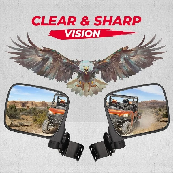 Kemimoto Polaris Ranger 500 570 900 Side Mirrors - Image 5