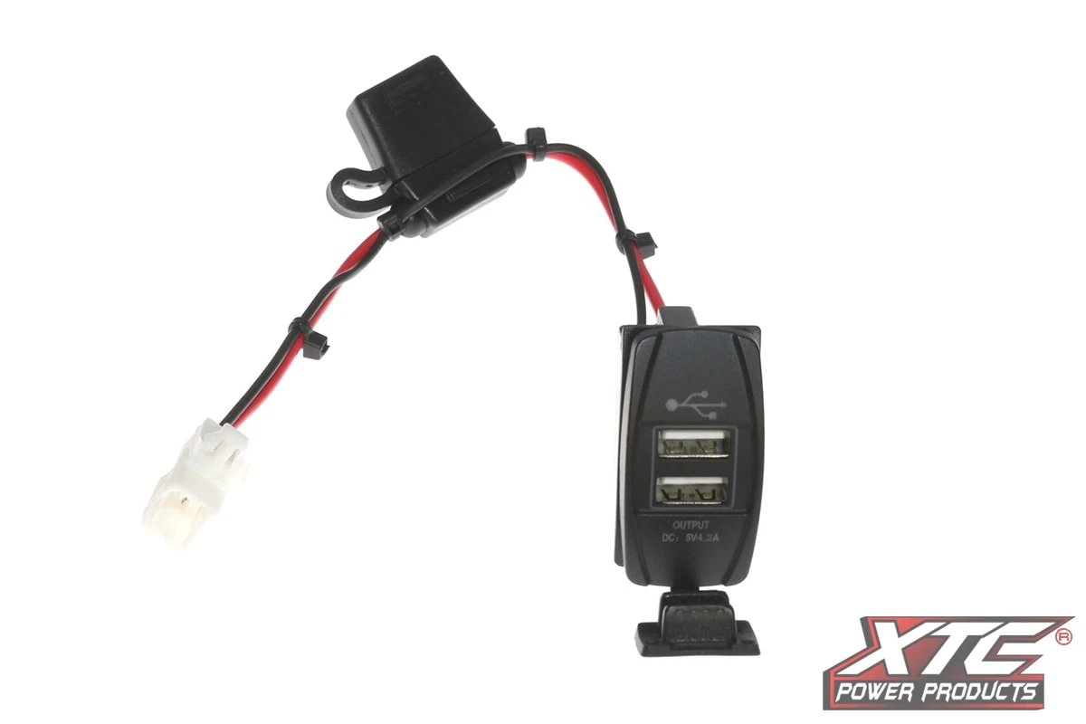 XTC Power Products XTC Can-Am Maverick X3 Plug And Play Dual USB Power Port 5V 4.2A W/Amber LED, USB Cover & Harness - Image 2