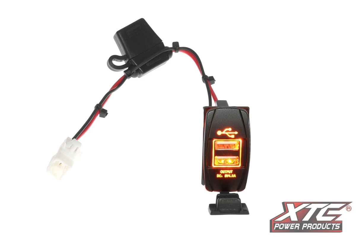 XTC Power Products XTC Can-Am Maverick X3 Plug And Play Dual USB Power Port 5V 4.2A W/Amber LED, USB Cover & Harness - Image 3