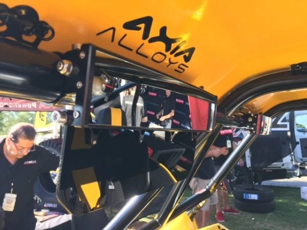 Axia Alloys 12" Wide Panoramic Rearview Mirror W/ Solid Black Sun Visor - Image 4