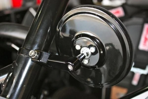 Axia Alloys 5" Round Convex Billet Arm Side Mirror Black (Requires 1 Bar Clamp Sold Separately) - Image 3