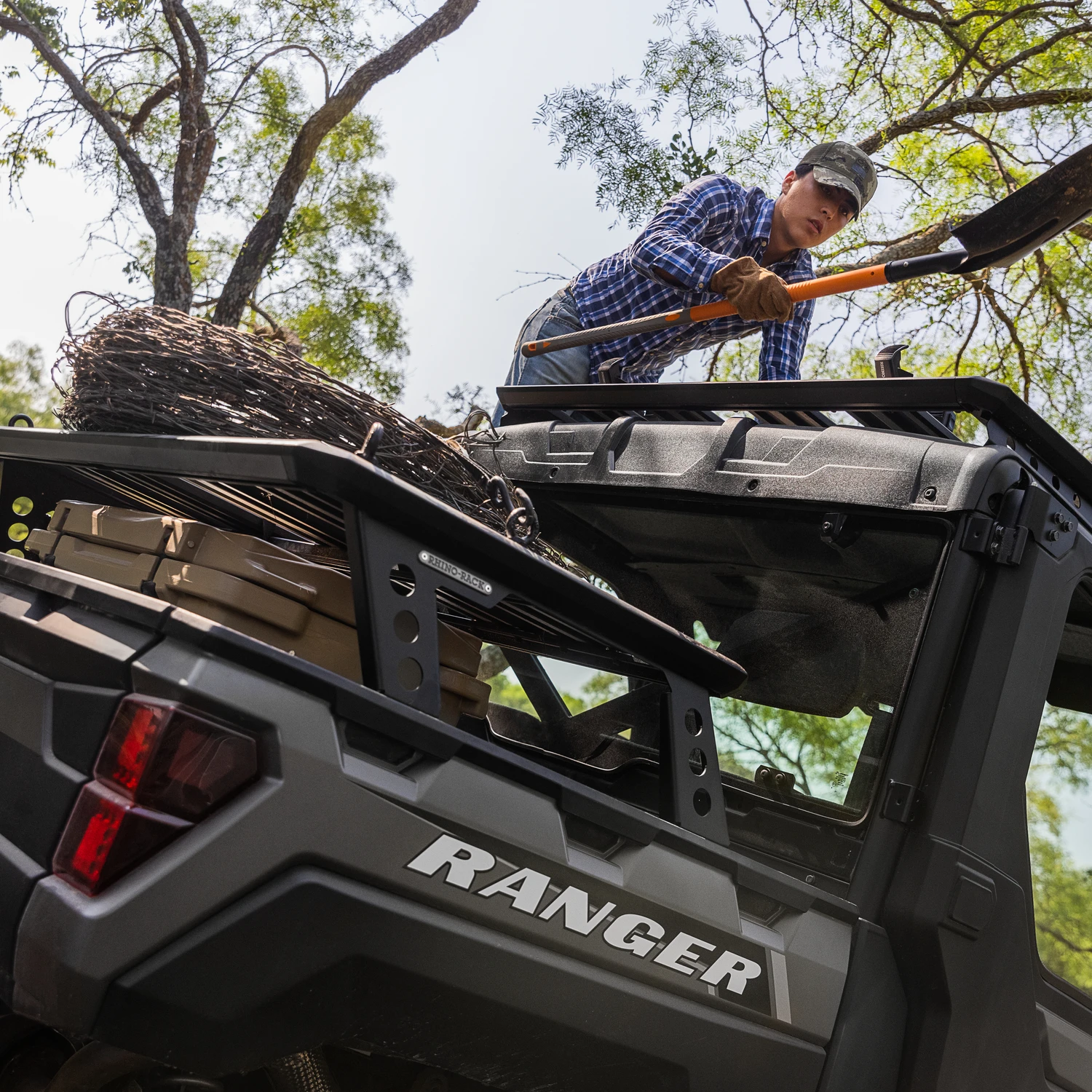Polaris Ranger RHINO-RACKĀ® Rear Bed & 3-Seat Roof Rack - Image 2
